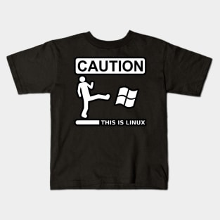 caution this is sparta linux Kids T-Shirt
